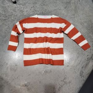 Pink Lily orange white stripped sweater